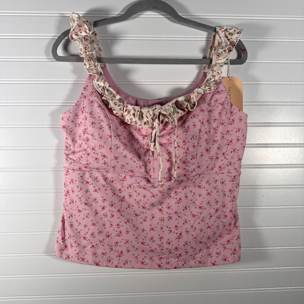 New Blogilates Ruffle Lace up Tank